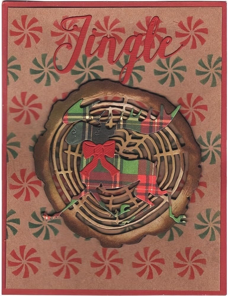 Lapoo Festivals Metal Cutting Die for Scrapbooking - Durable, Cut Stencils for DIY Scrapbook Photo Album Decorative Paper Card, Card Making Supplies, Embossing (Deer and The Tree 4.6 x 4.3 in)