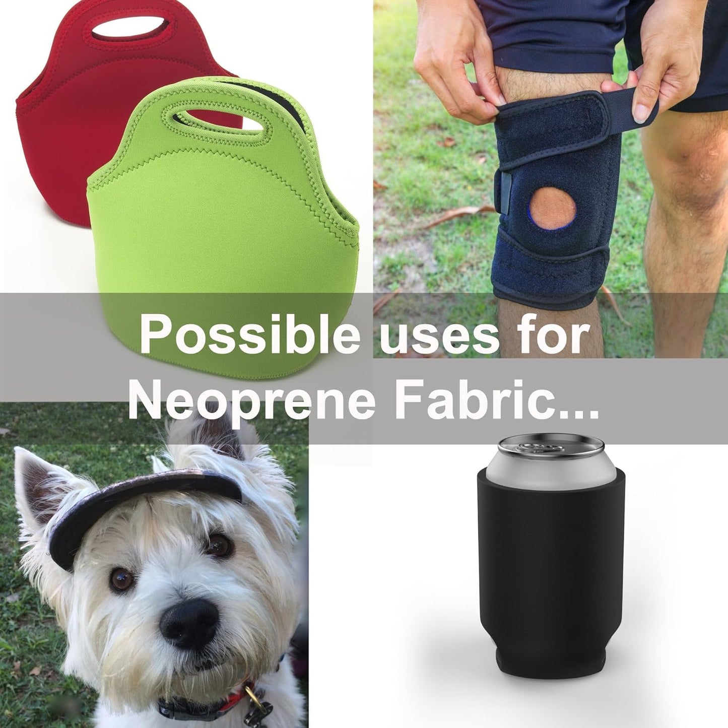 Neoprene Fabric Assortment Sample Patch Sheet Packs for Sewing Material Wetsuit Repair (3 Pack, 2mm Yellow)