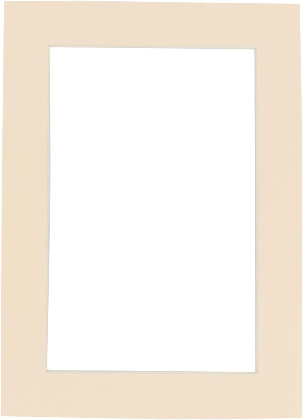 8.5x11 Mat Bevel Cut for 7x9 Photos - Acid Free Cream Precut Matboard with Backing Board and Crystal Clear, Self Seal Photo Mat Bag - for Pictures, Photos, Framing - 4-ply Thickness