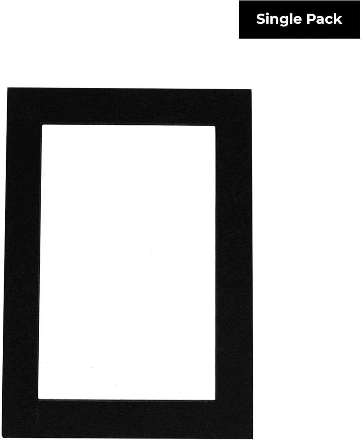 8x10 Mat Bevel Cut for 5x8 Photos - Acid Free Black with Black Core Precut Matboard With Backing Board and Crystal Clear, Self Seal Photo Mat Bag - For Pictures, Photos, Framing - 4-ply Thickness