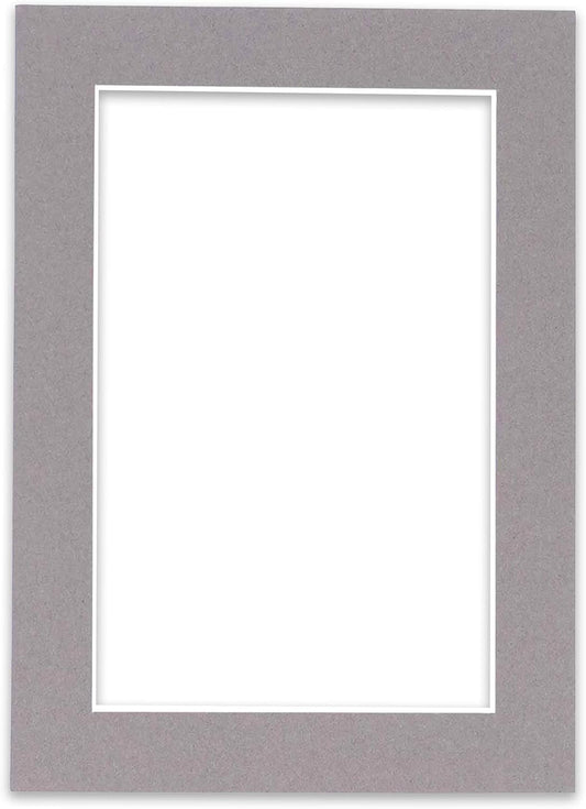 8x10 Mat Bevel Cut for 5x8 Photos - Acid Free Charcoal Grey Precut Matboard - For Pictures, Photos, Framing - 4-ply Thickness