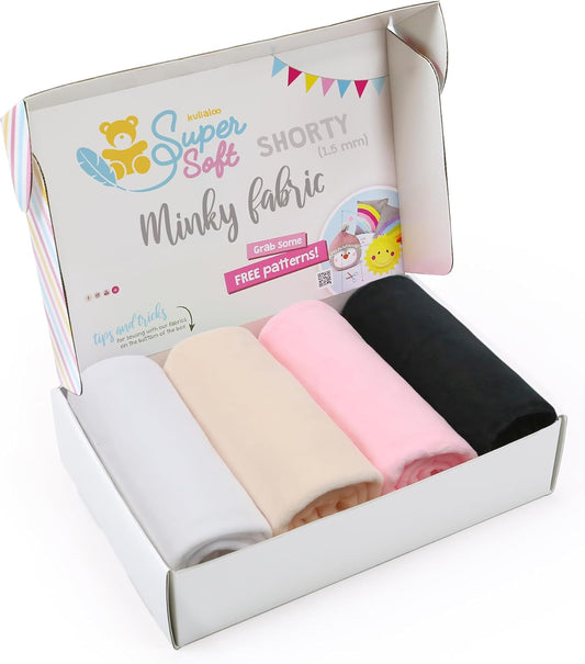 kullaloo Minky Fabric | Bundle: 4 Precut Pieces Solid Minky Plush Fabric for Sewing | 39.5x29.5 Each | for Plushies, Baby Blankets, Pillows, Dog Beds, Apparel | Greatest Hits Colors Minky Fabric Pack
