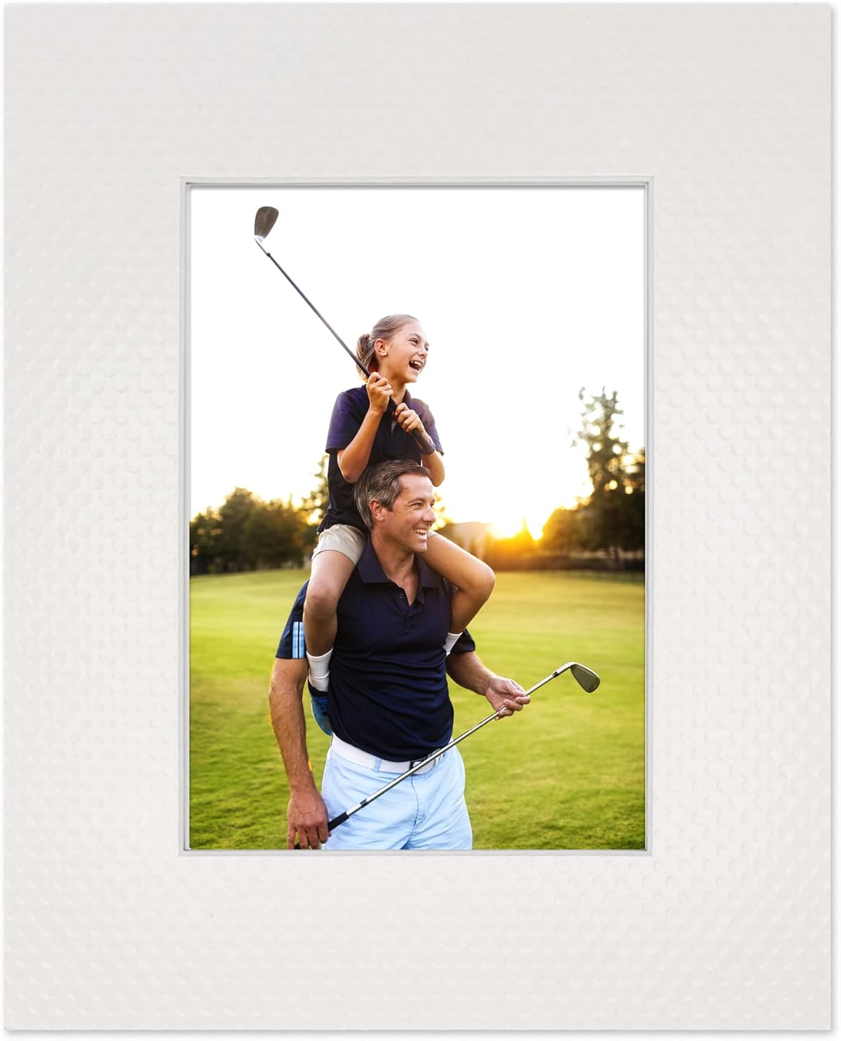 8x10 Mat Bevel Cut for 5x8 Photos - Acid Free Golf Ball Texture Precut Matboard - For Pictures, Photos, Framing - 4-ply Thickness