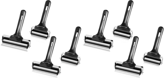 Yesland 4 Pcs Brayer Roller, Black Rubber Roller for Printmaking Wallpapers Stamping Gluing Application - 3-7/8 & 2-3/8 Inches (Pack of 2)