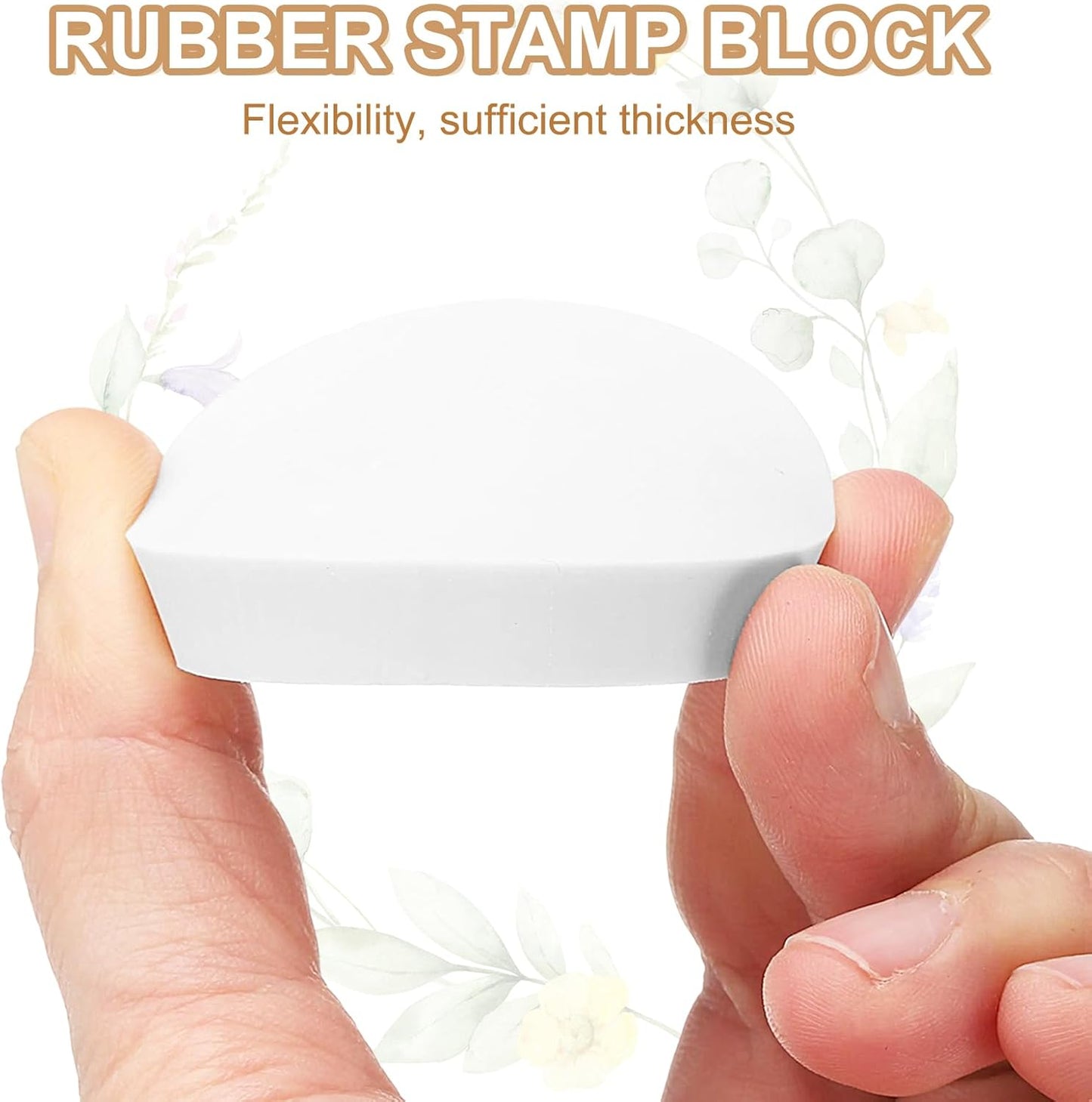 PATIKIL 8Pcs 2" Rubber Carving Blocks, Soft Linoleum Art Carving Block Round Crafts Stamp Making for Printmaking Stamps Carving Supplies, White