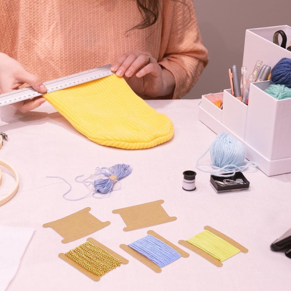 PH PandaHall 50pcs Ribbon Storage Ribbon Spools Organizer Embroidery Floss Bibbon for Thread Holder Empty Cardboard Yarn Bobbin for Cotton Thread Cross Stitch Craft DIY Sewing 3.5x2.5 Inch