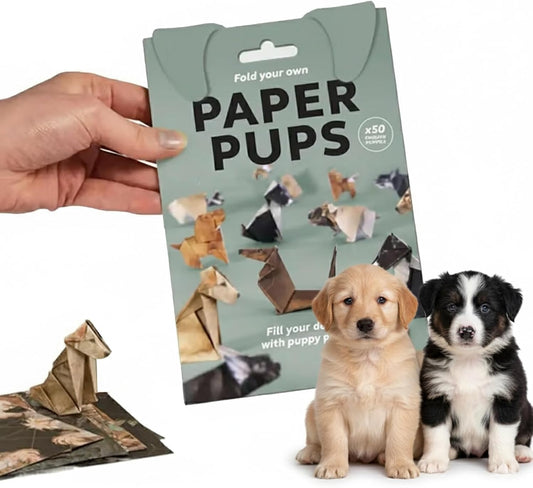 DIY Paper Cats Origami Kit - 50/30 Sheets DIY Paper Origami to Fold Your Own Cute Cat/Dog/Dino Figures - Perfect Desk Origami Cats Decoration & Creative Gift for Kids, Adults & Cat Lovers (Dog)