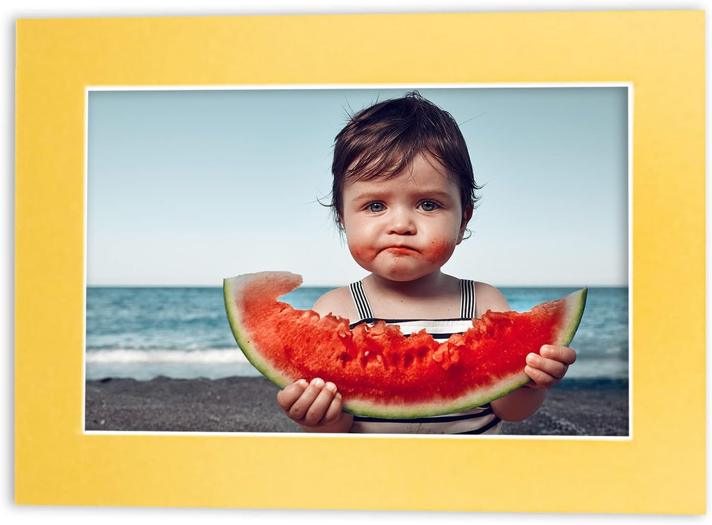 8x10 Mat Bevel Cut for 5x8 Photos - Acid Free Metallic Gold Precut Matboard With Backing Board and Crystal Clear, Self Seal Photo Mat Bag - For Pictures, Photos, Framing - 4-ply Thickness