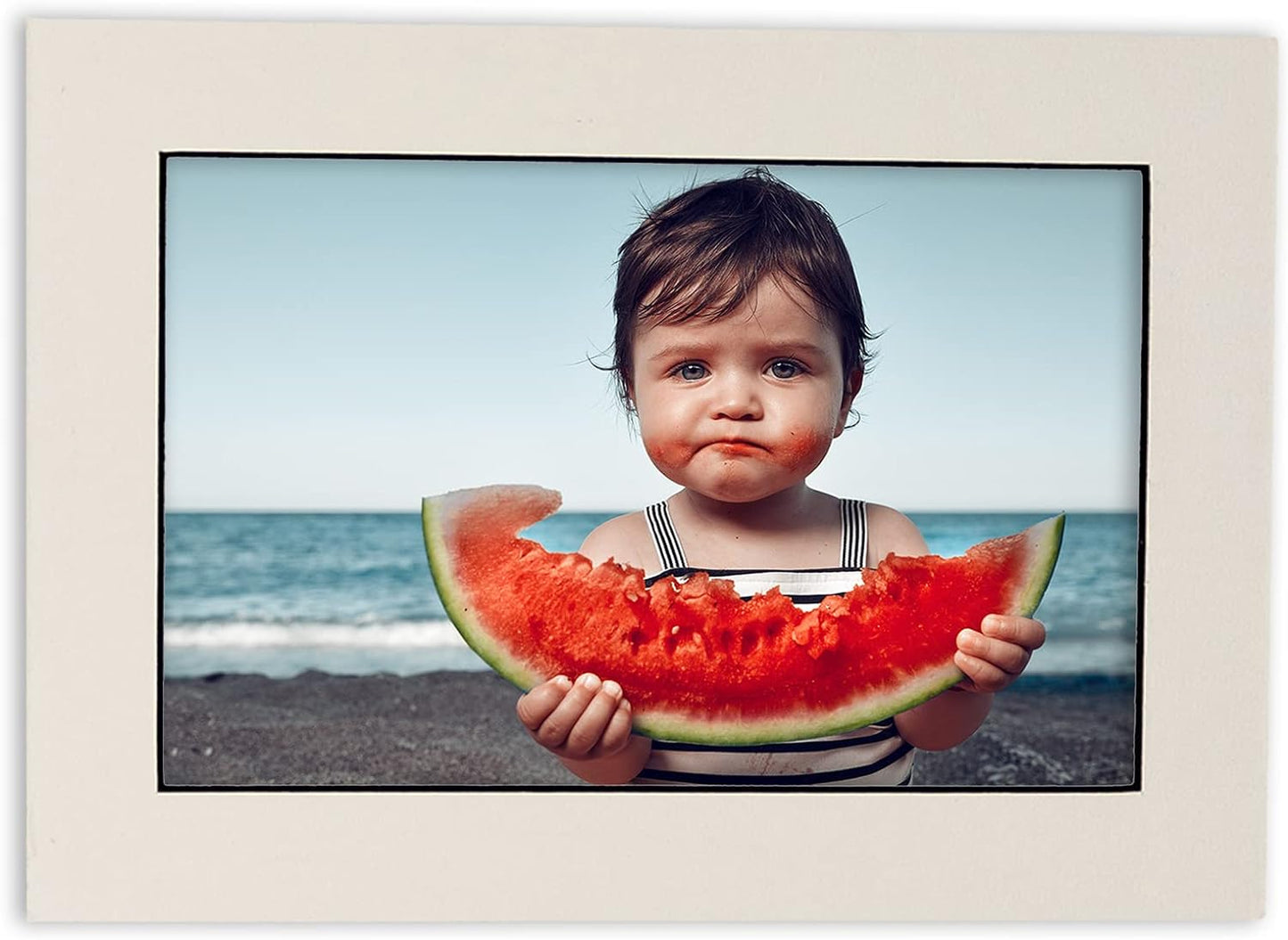 Poster Palooza 8.5x11 Mat Bevel Cut for 7x9 Photos - Acid Free White with Black Core Precut Matboard - for Pictures, Photos, Framing - 4-ply Thickness