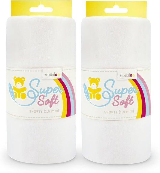 kullaloo Plush Fabric | Solid White Minky Fabric for Sewing (Pack of 2) | Super Soft Cuddle Material | 39.5x29.5 | Plushies, Baby Blankets, Pillows, Dog Beds, Cat Beds, Baby Accessories, Apparel