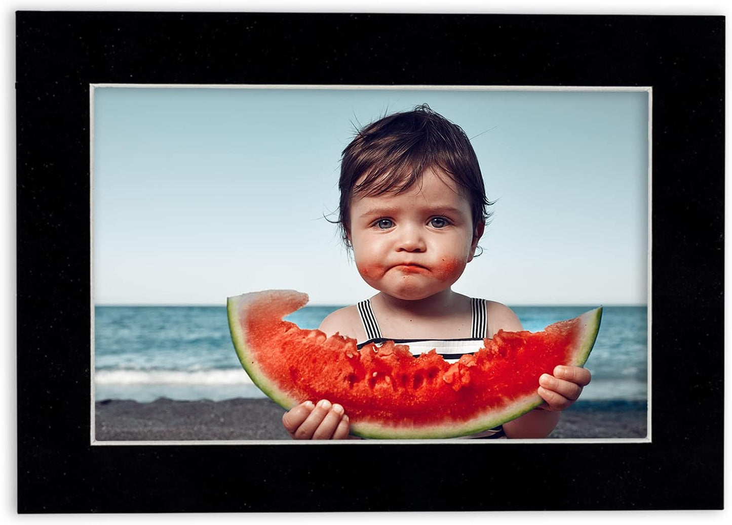 8x10 Mat Bevel Cut for 5x8 Photos - Acid Free Black Suede Precut Matboard with Backing Board and Crystal Clear, Self Seal Photo Mat Bag - for Pictures, Photos, Framing - 4-ply Thickness