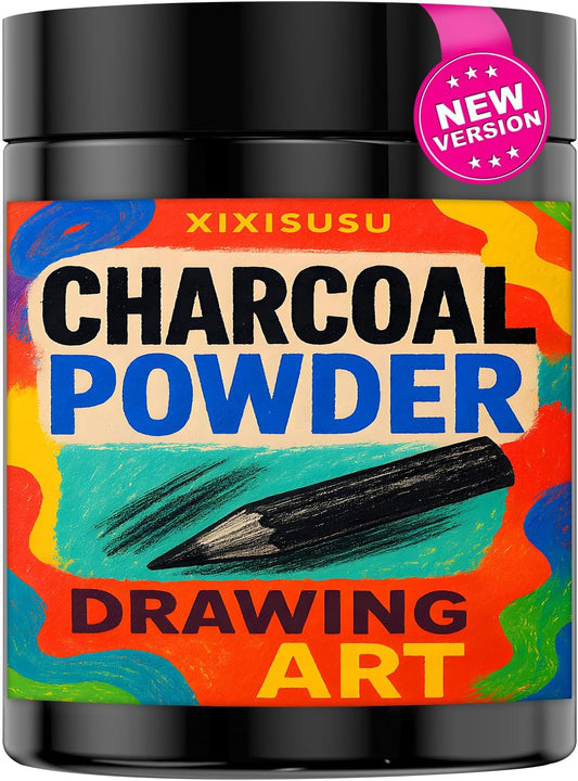Charcoal Powder for Drawing - Fine Art Charcoal's for Sketching, Shading & Blending - Professional Charcoal Art Supplies for Artists (8 Ounces)
