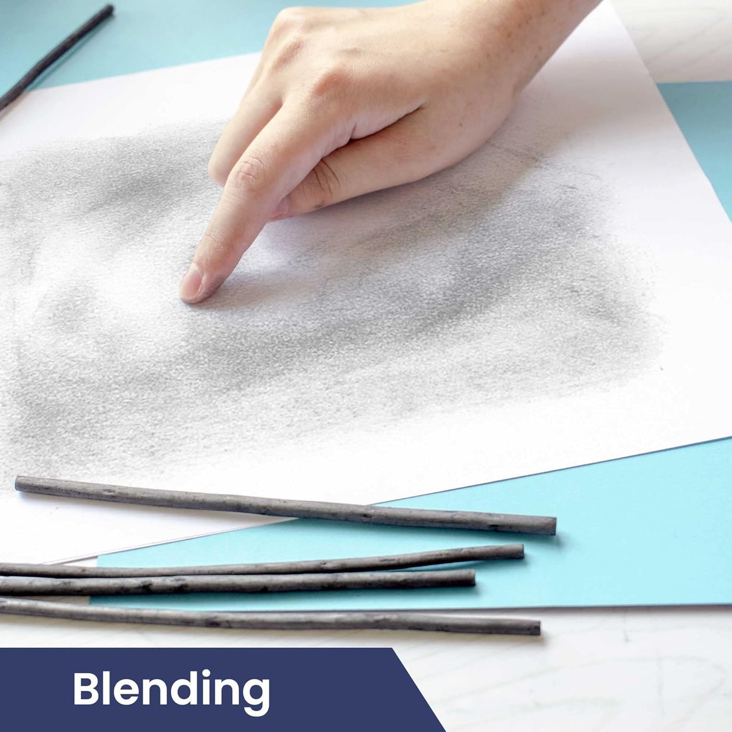 Pacific Arc 2 PACK Large Willow Charcoal Stick 4/Pkg, Soft, Black, Thick Willow Charcoal for Sketching and Drawing …