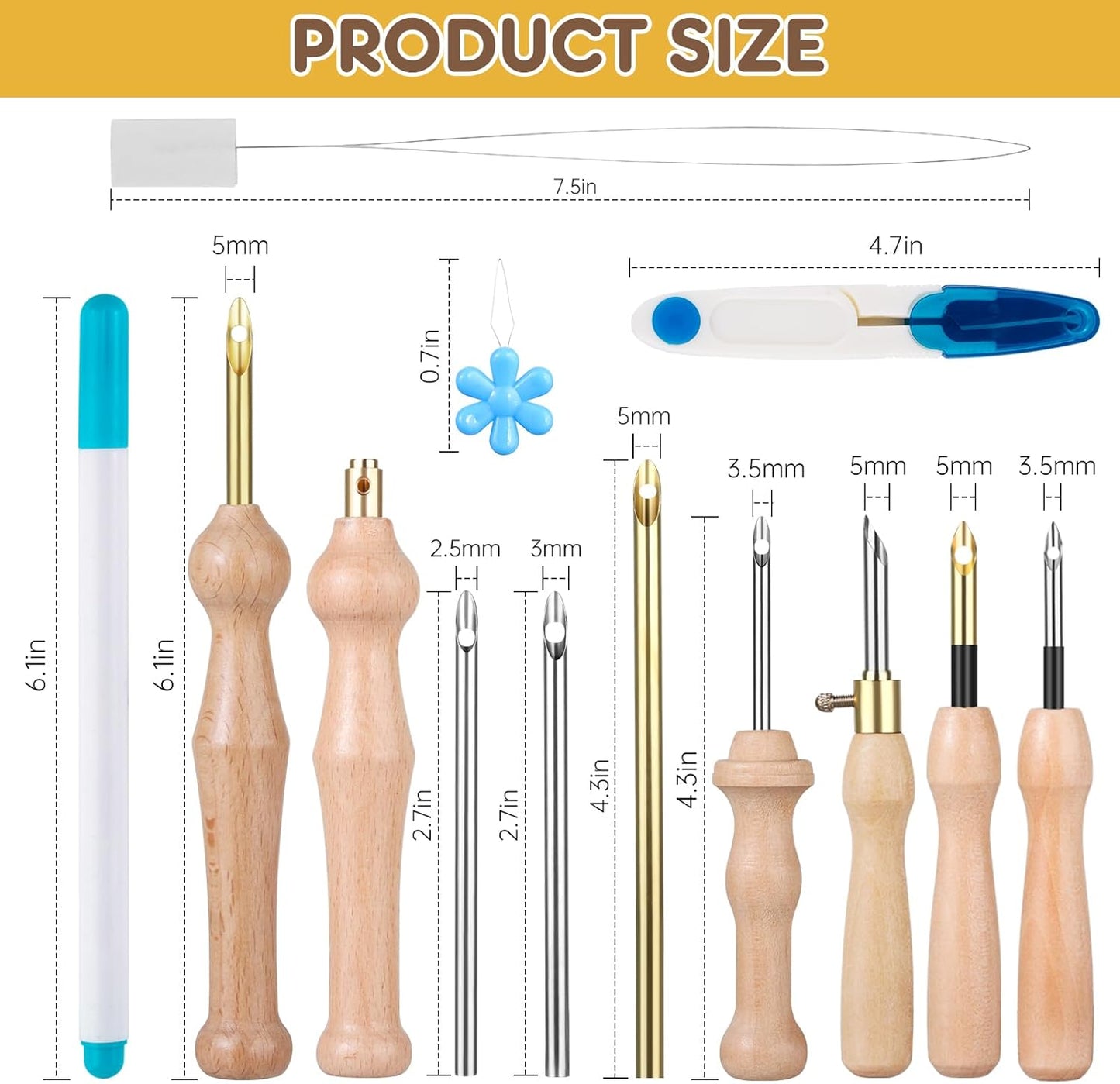 Punch Needle Kit with Storage Box, Punch Needle Tool Set for Adult Beginners, Perfect for DIY Craft,Decoration and Gifts