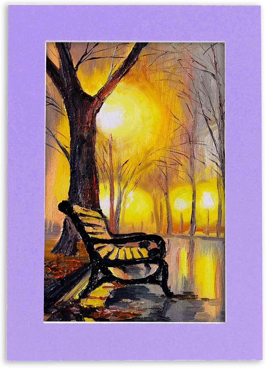 Poster Palooza 8.5x11 Mat Bevel Cut for 7x9 Photos - Acid Free Light Purple Precut Matboard - For Pictures, Photos, Framing - 4-ply Thickness