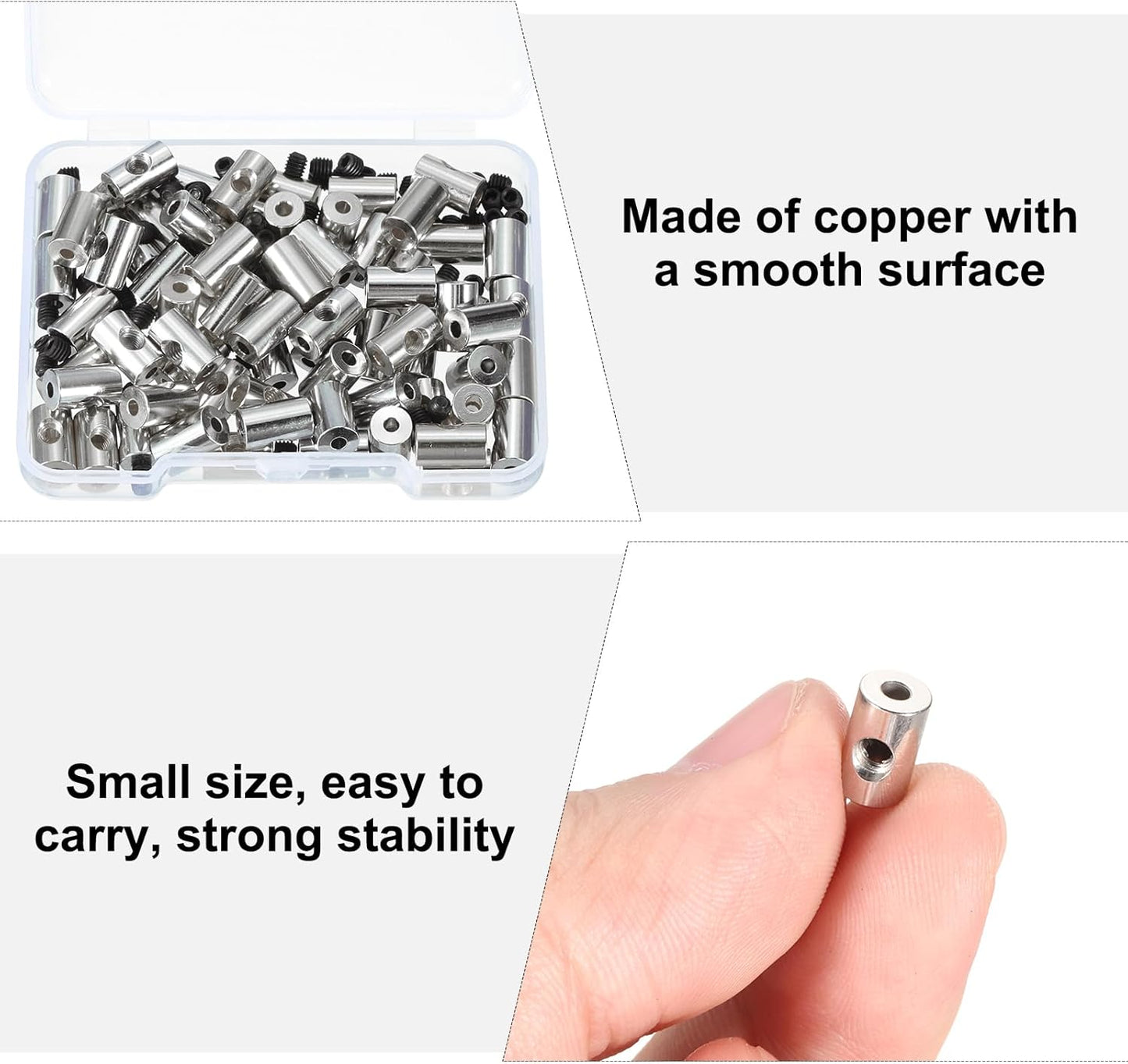 MECCANIXITY 70 Pcs Metal Locking Pin Backs, Locking Pin Keepers Clasp 9mm(H) with 4 Wrench Replacement in Storage Case for Badge, Brooch, Silver Tone