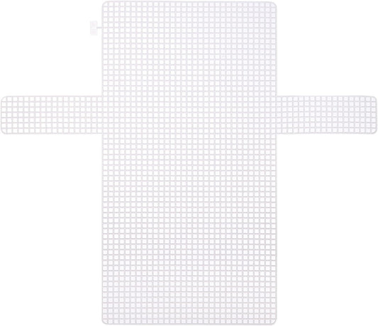 MECCANIXITY 2Pcs Plastic Mesh Canvas Sheet 4 Count 36 cm/ 14.2" for Crochet Bag Making Cross Blank Canvas for Embroidery Needlepoint, Bag, Knit Crochet Mesh, White