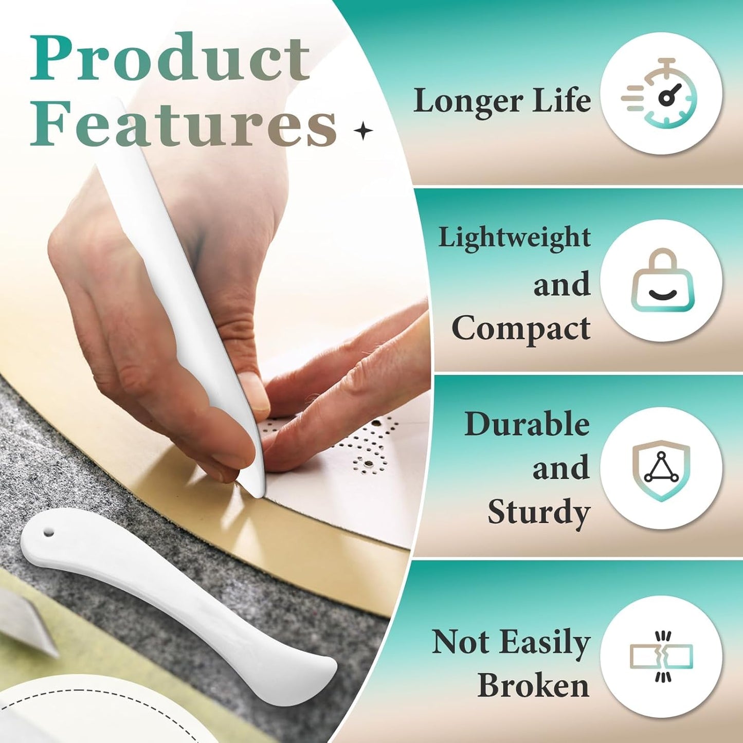 20 Pcs Bone Folder Tool - Plastic Bone Folder Paper for Card Making, Leather Cards, DIY Handmade Burnishing, Bookbinding Scoring, Folding Creasing Crafting Origami and Office Supplies