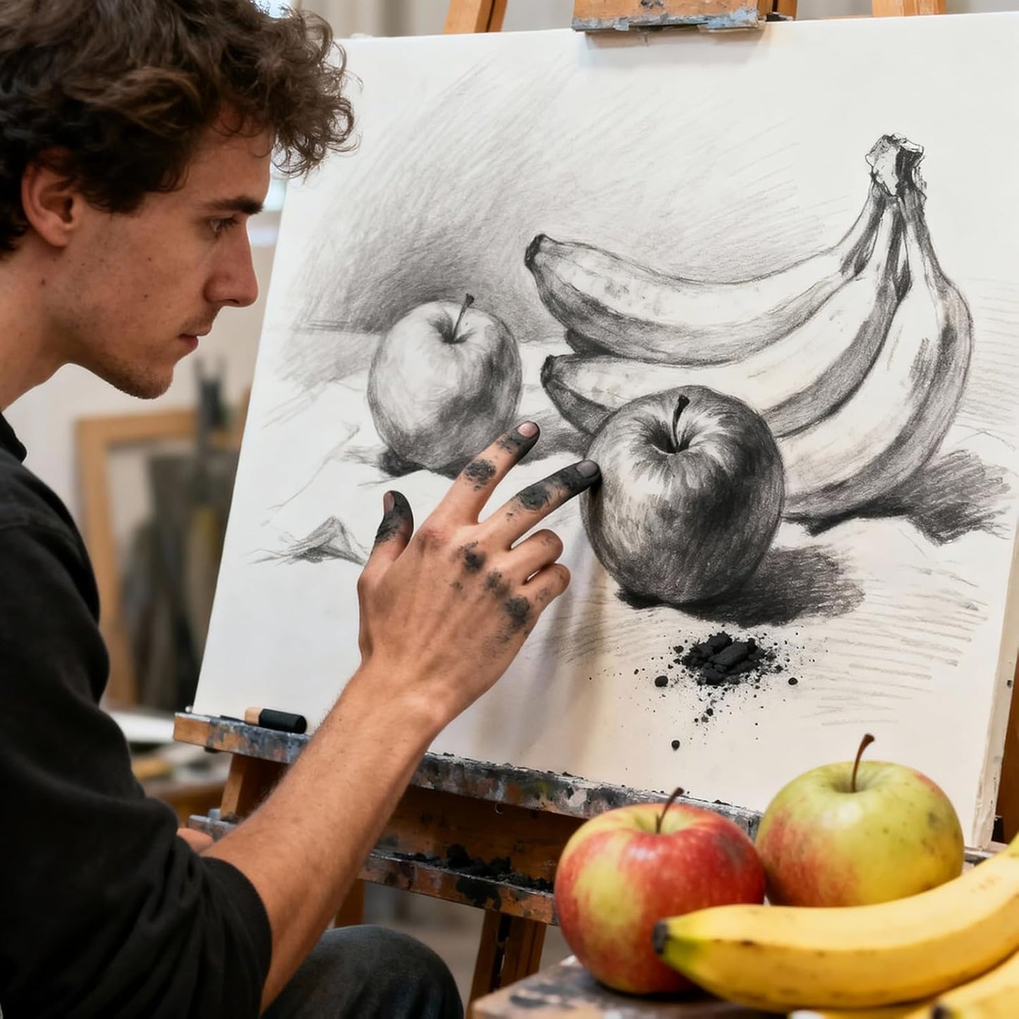 Charcoal Powder for Drawing - Fine Art Charcoal's for Sketching, Shading & Blending - Professional Charcoal Art Supplies for Artists (8 Ounces)