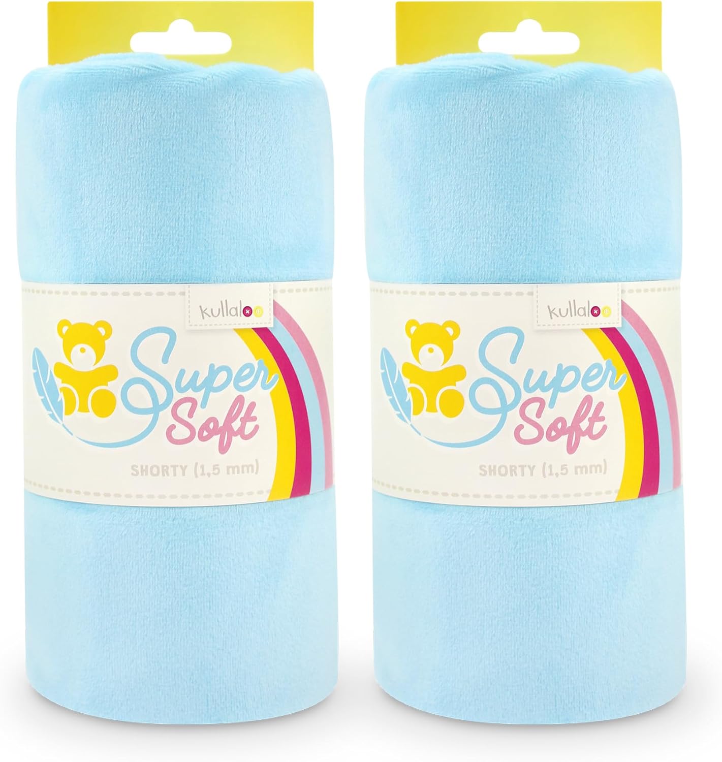 kullaloo Plush Fabric | Solid Baby Blue Minky Fabric for Sewing (Pack of 2) | Super Soft Cuddle Material | 39.5x29.5 | Plushies, Baby Blankets, Pillows, Dog Beds, Cat Beds, Baby Accessories, Apparel