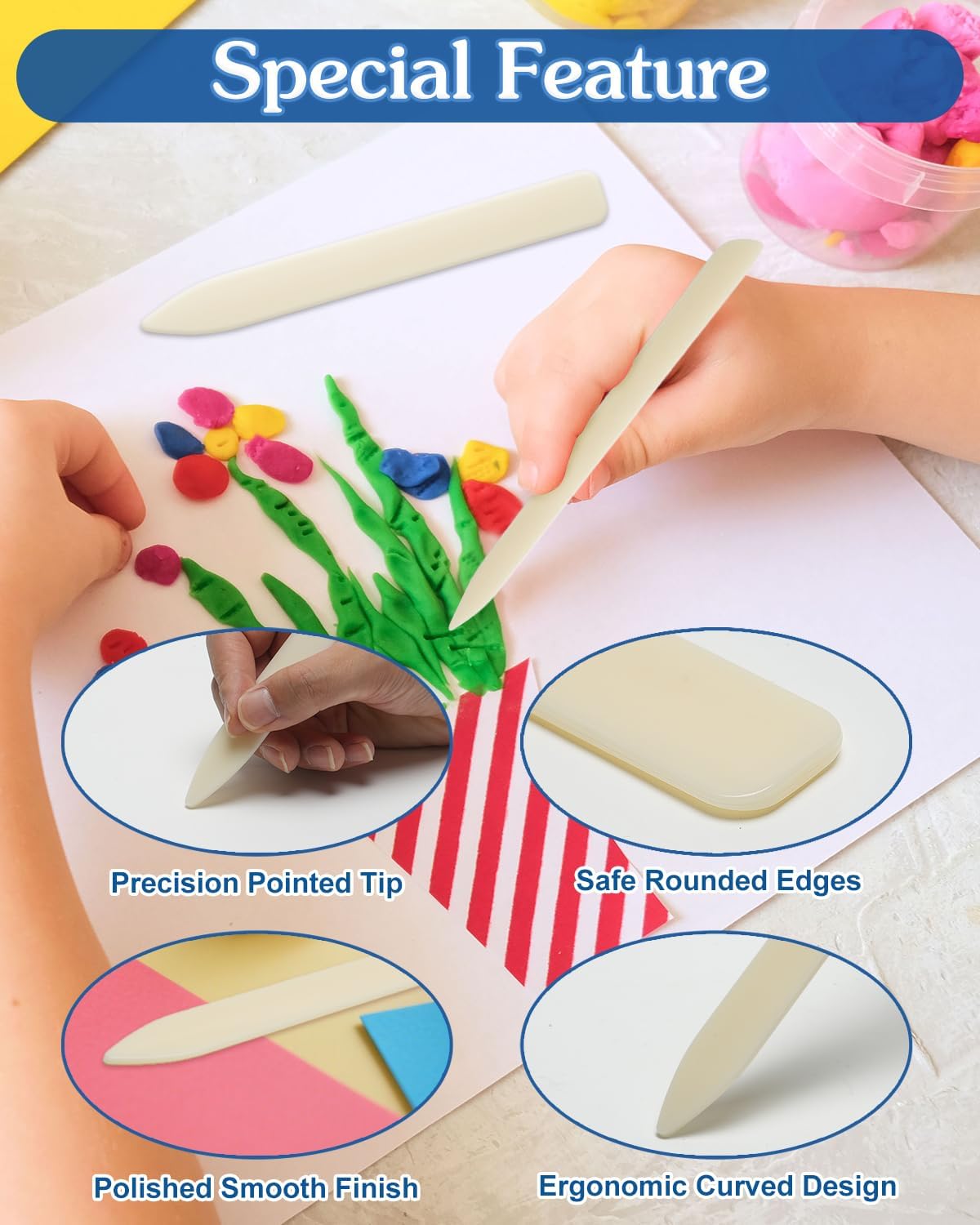 UCEC 30 Pack Bone Folder Tool, Plastic Bone Folder Crafts Scoring Folding Creasing Paper Crafting Scrapbooking Tool for Card Making, Paper Folding Tools for DIY Crafting Leathercrafts Bookbinding