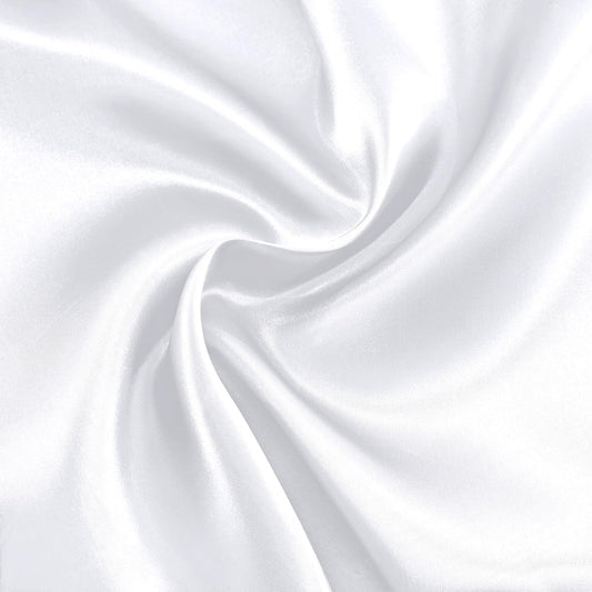 RUDONG M White Satin Fabric by The Yard, 5 Yard x 60 Inch Wide Silky Charmeuse Satin Fabric, Soft Satin Fabric for Wedding Decorations, Bridal Dress, Sewing, Accessories, DIY Crafts