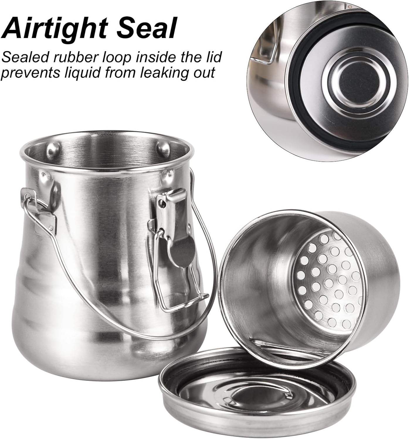 Paint Brush Cleaner and Holder, Stainless Steel Airtight Brush Washer with Removable Porous Filter for Painting (13.5 oz/400 ml)