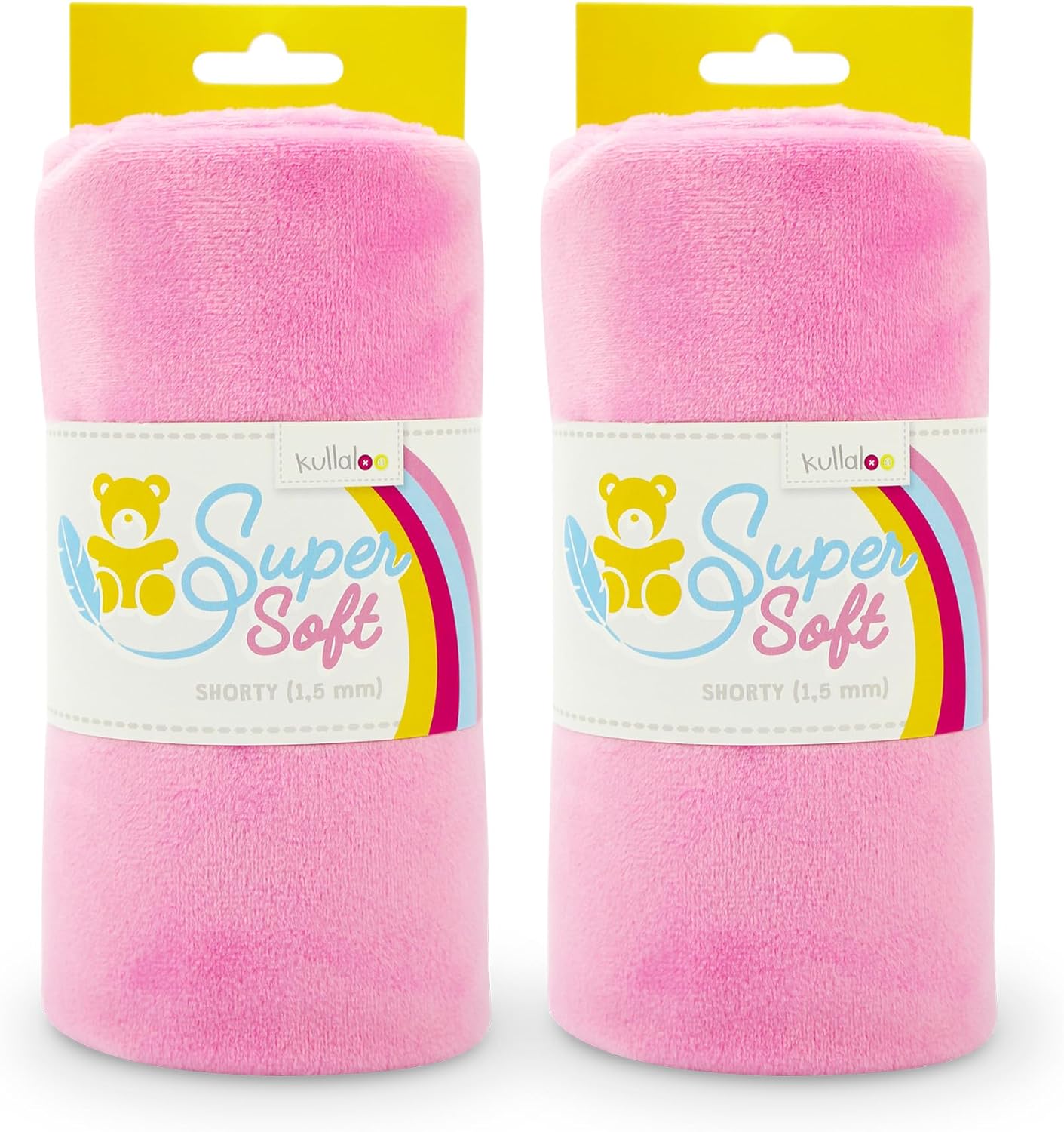 kullaloo Plush Fabric | Solid Hot Pink Minky Fabric for Sewing (Pack of 2) | Super Soft Cuddle Material | 39.5x29.5 | Plushies, Baby Blankets, Pillows, Dog Beds, Cat Beds, Baby Accessories, Apparel
