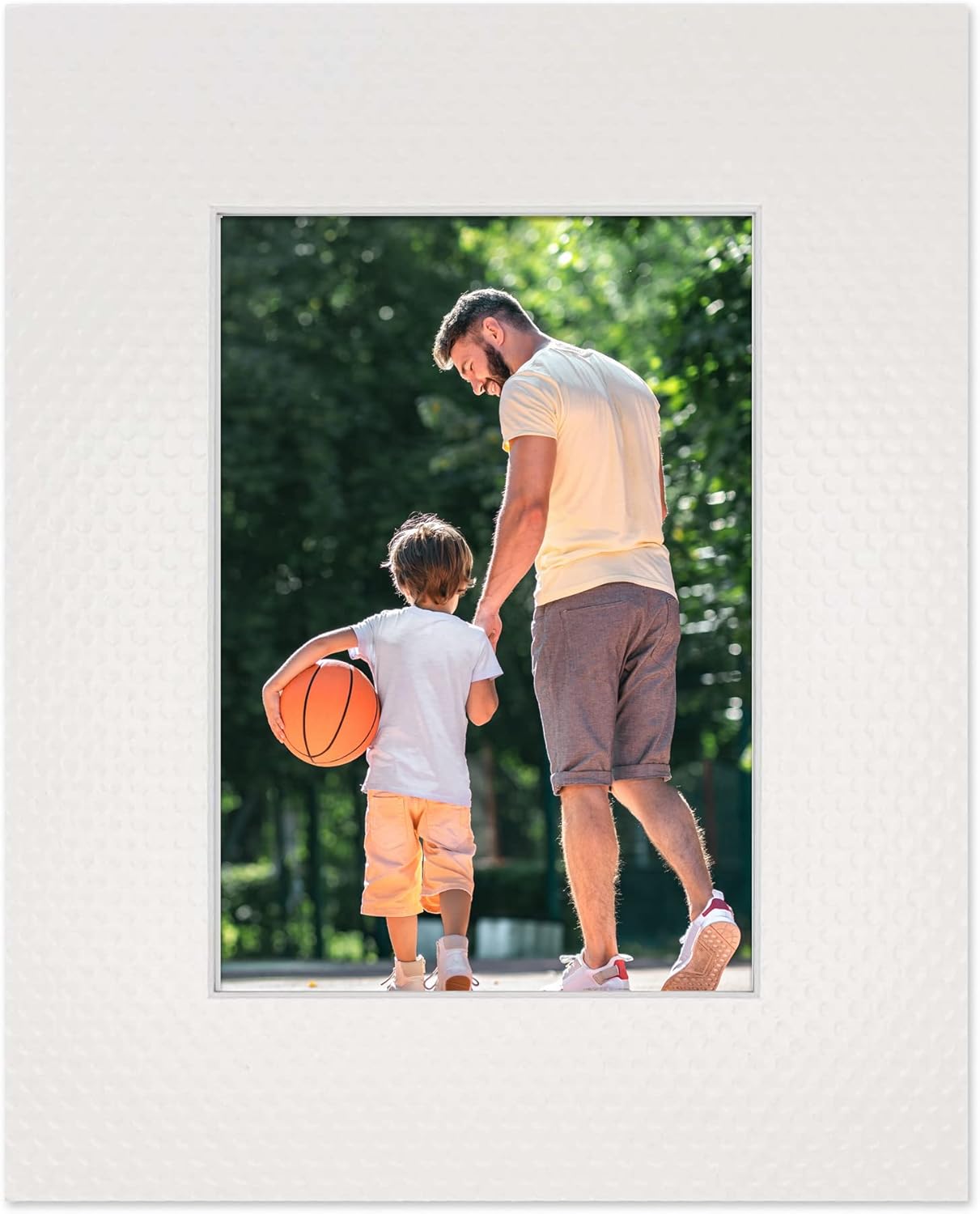 8x10 Mat Bevel Cut for 5x8 Photos - Acid Free Golf Ball Texture Precut Matboard - For Pictures, Photos, Framing - 4-ply Thickness