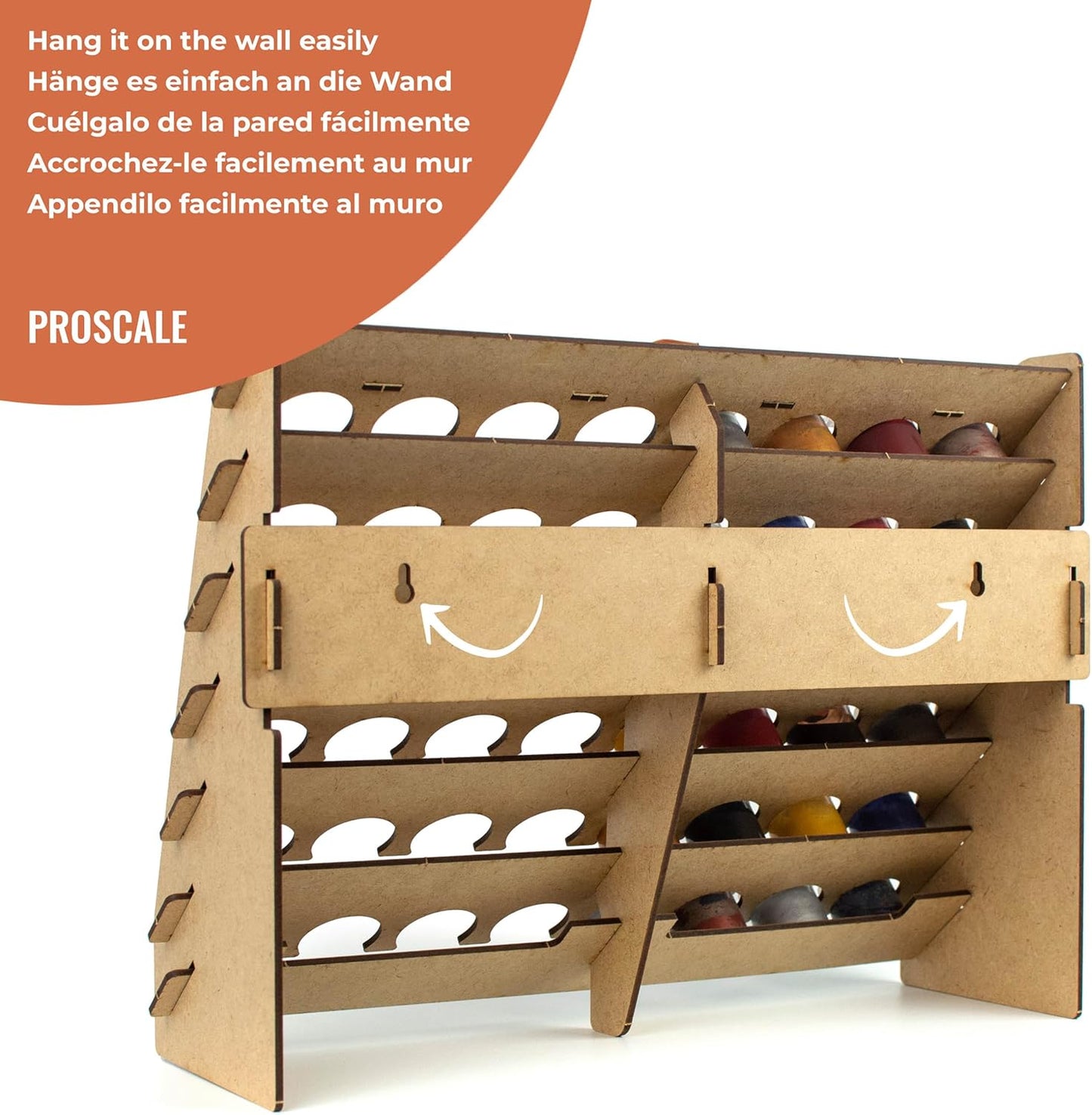 Paint Rack for model paints. Hobby craft Citadel compatible wall paint rack stand holder organiser storage for miniature warhammer art artists (33 mm)