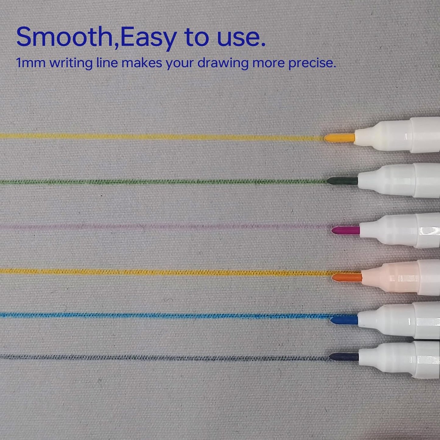 12 pcs Water-Erasable Fabric Pen Set - 6 Colors for Sewing, Embroidery & DIY Tracing