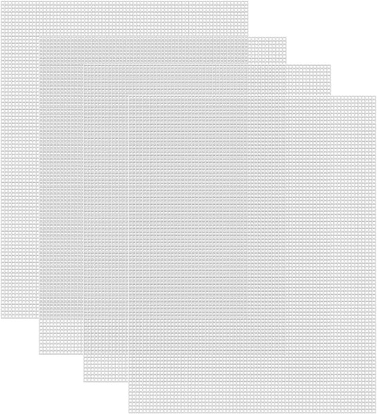 Caydo 7 Count Plastic Mesh Canvas Sheets Eye Mesh for Embroidery, Acrylic Yarn Crafting, Knit Crochet Projects and Make Dividers 10.5 x 13.5 Inch 4 Pieces
