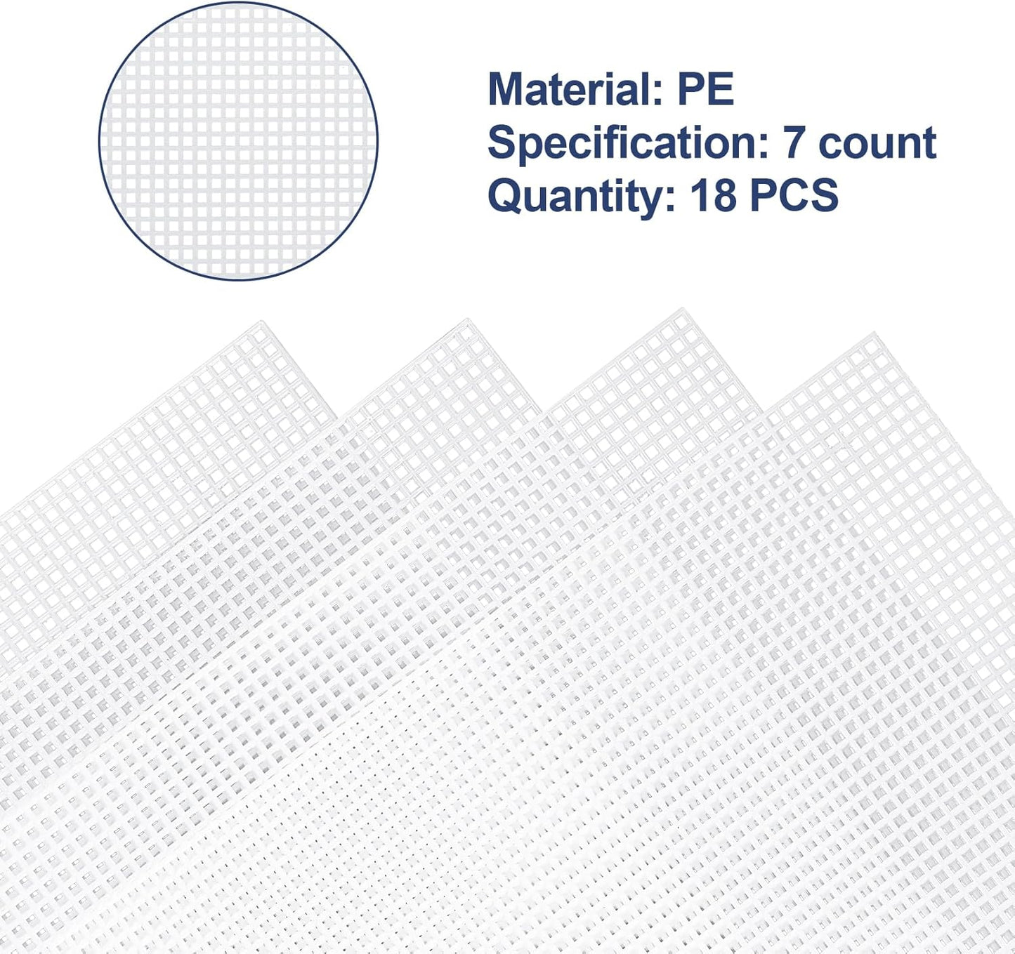 Caydo 18 Pieces 7 Count Plastic Canvas Sheets, 7 CT Clear Plastic Mesh for Cross Stitching, Making Jewelry Organizer, Knit Crochet Projects (10.5 x 13.5 Inch)