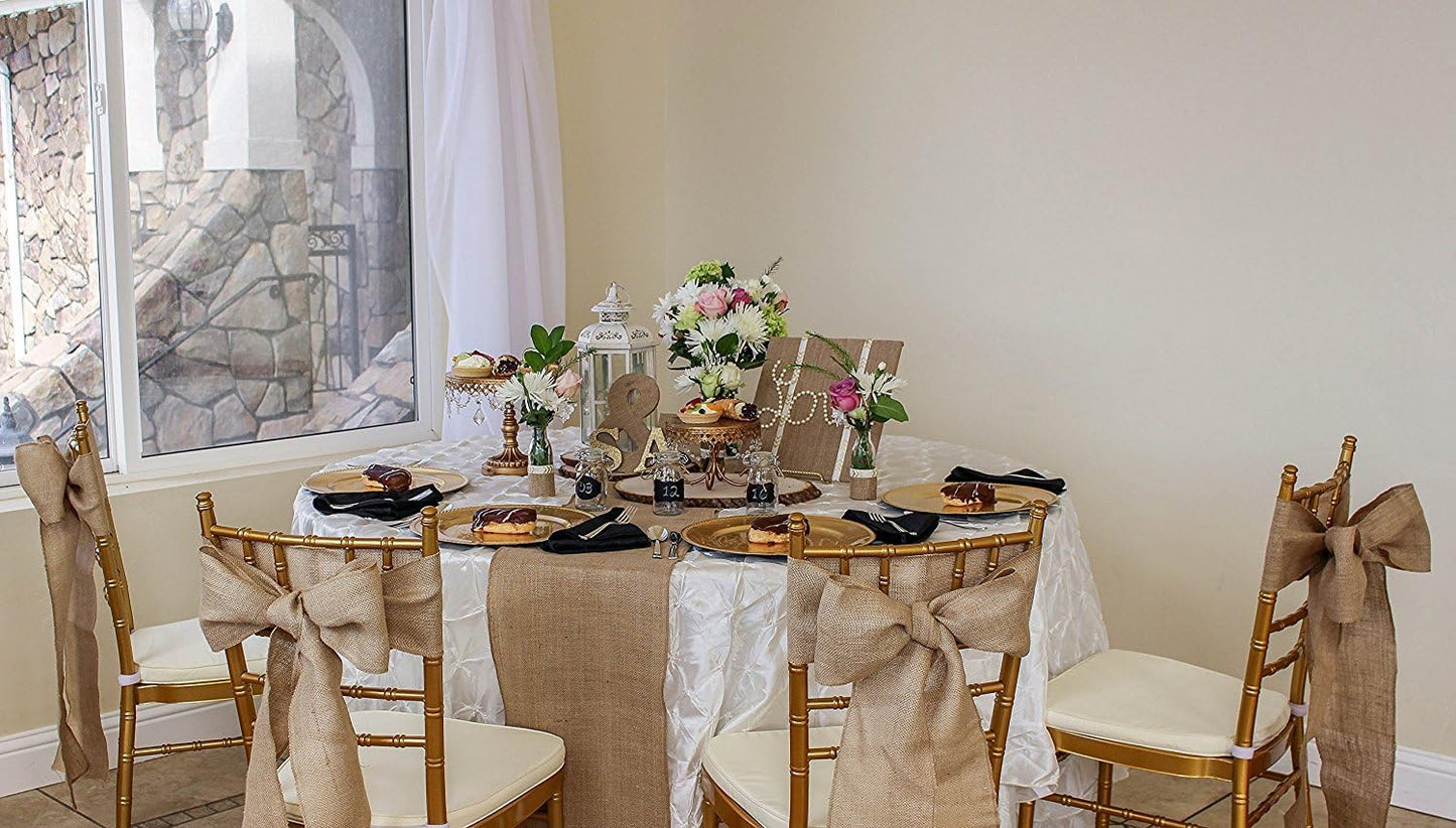 18" x 10yd NO-FRAY Burlap Roll ~ 3-5 Table Runners ~ (Actual Width: 17.5" Wide) ~ Natural Long Fabric with Finished Edges. Perfect for Weddings, Placemat, Crafts. Decorate Without The Mess!