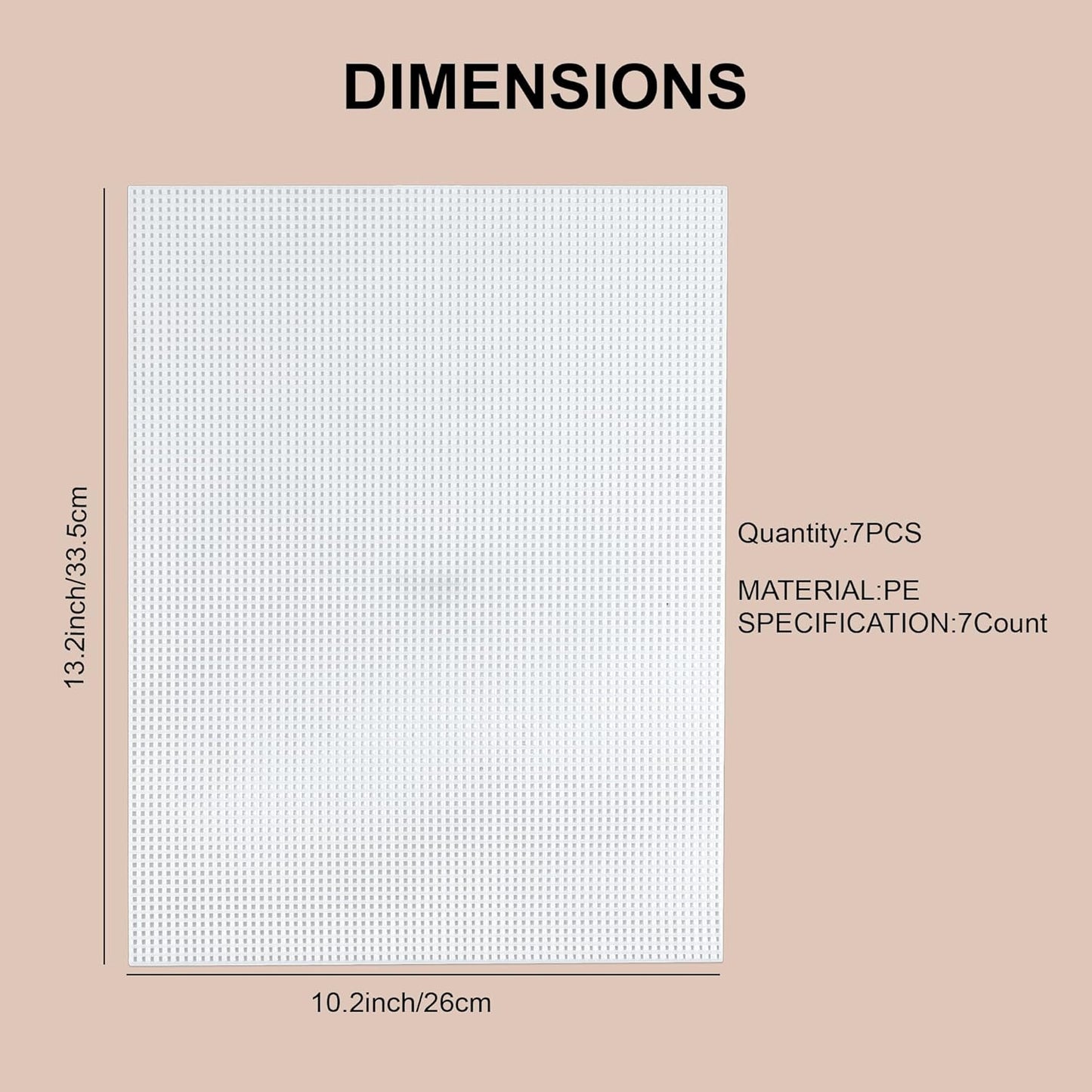 Pllieay 7PCS 7 Count Plastic Canvas Sheets, 10.2 x 13.2 inch Plastic Mesh, Eye Mesh for Embroidery, Acrylic Yarn Crafting, Knit and Crochet Projects, Make Aquarium Dividers (with 5Pcs Weaving Needles)