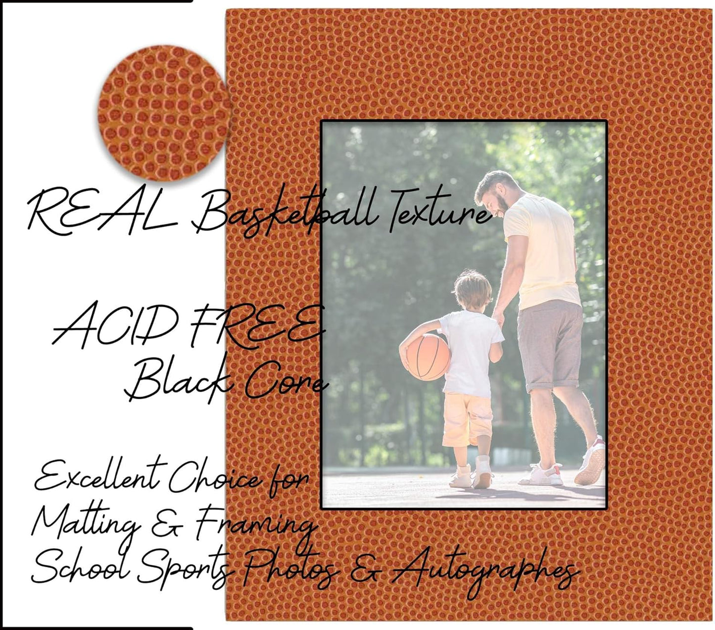8x10 Mat Bevel Cut for 5x8 Photos - Acid Free Basketball Texture Precut Matboard - For Pictures, Photos, Framing - 4-ply Thickness