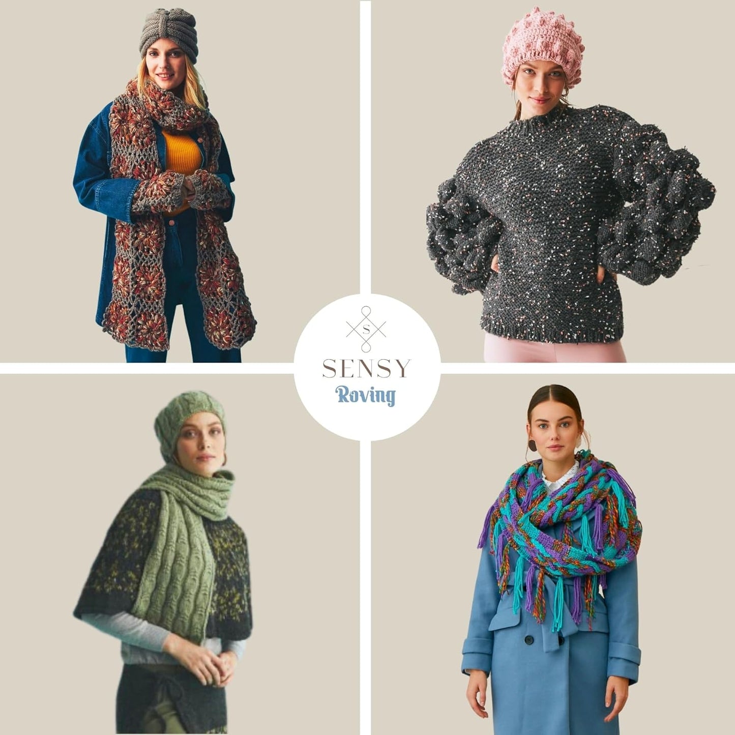 Sensy Roving Yarn, 3.5 oz, 132 Yards, Gauge 5 Bulky (Dark Chocolate)