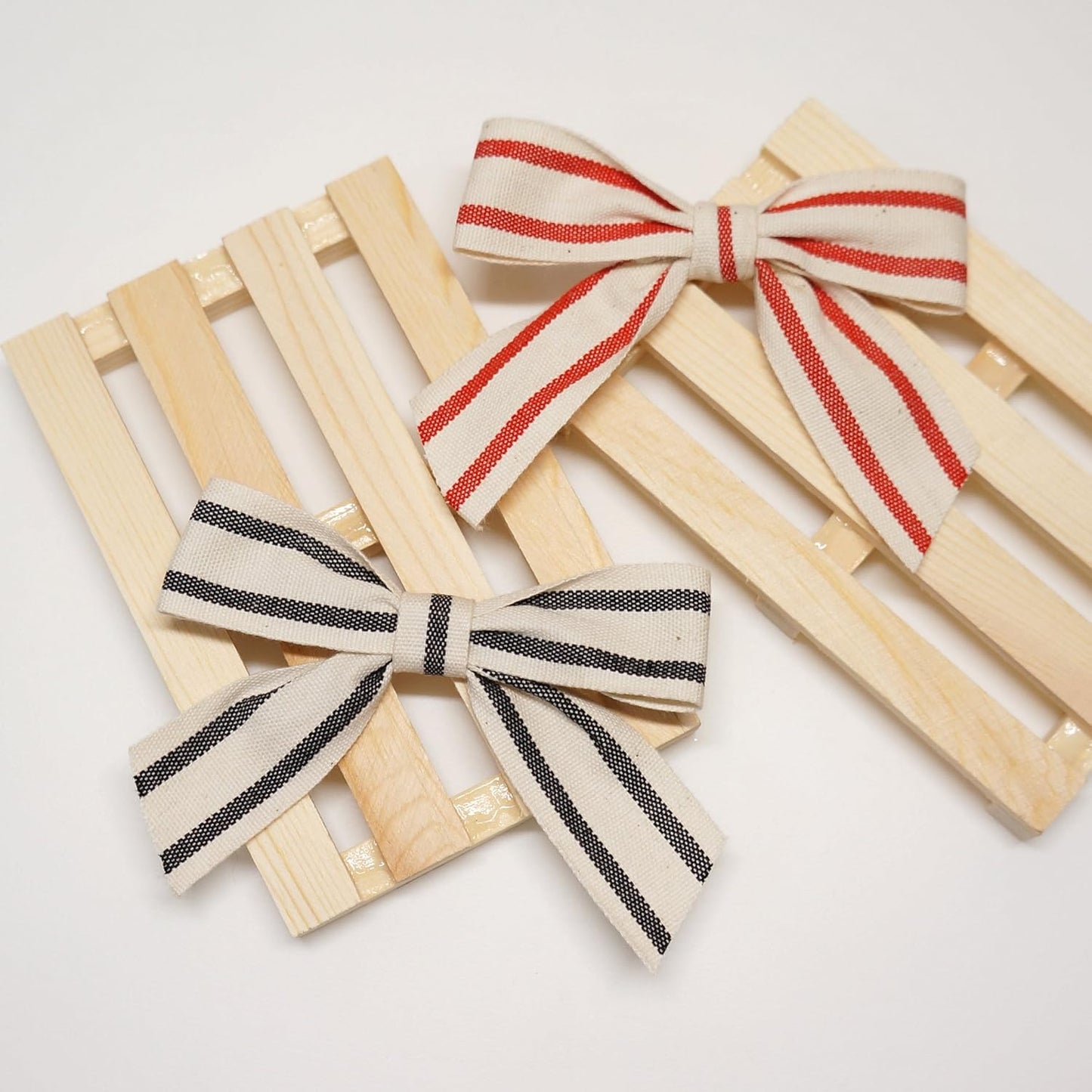 CT CRAFT LLC Ivory Cotton Black Stripes Ribbon 1" x 10 Yards for Home Décor Gift Present Wrapping DIY Crafts Birthday Wedding Bouquet Christmas