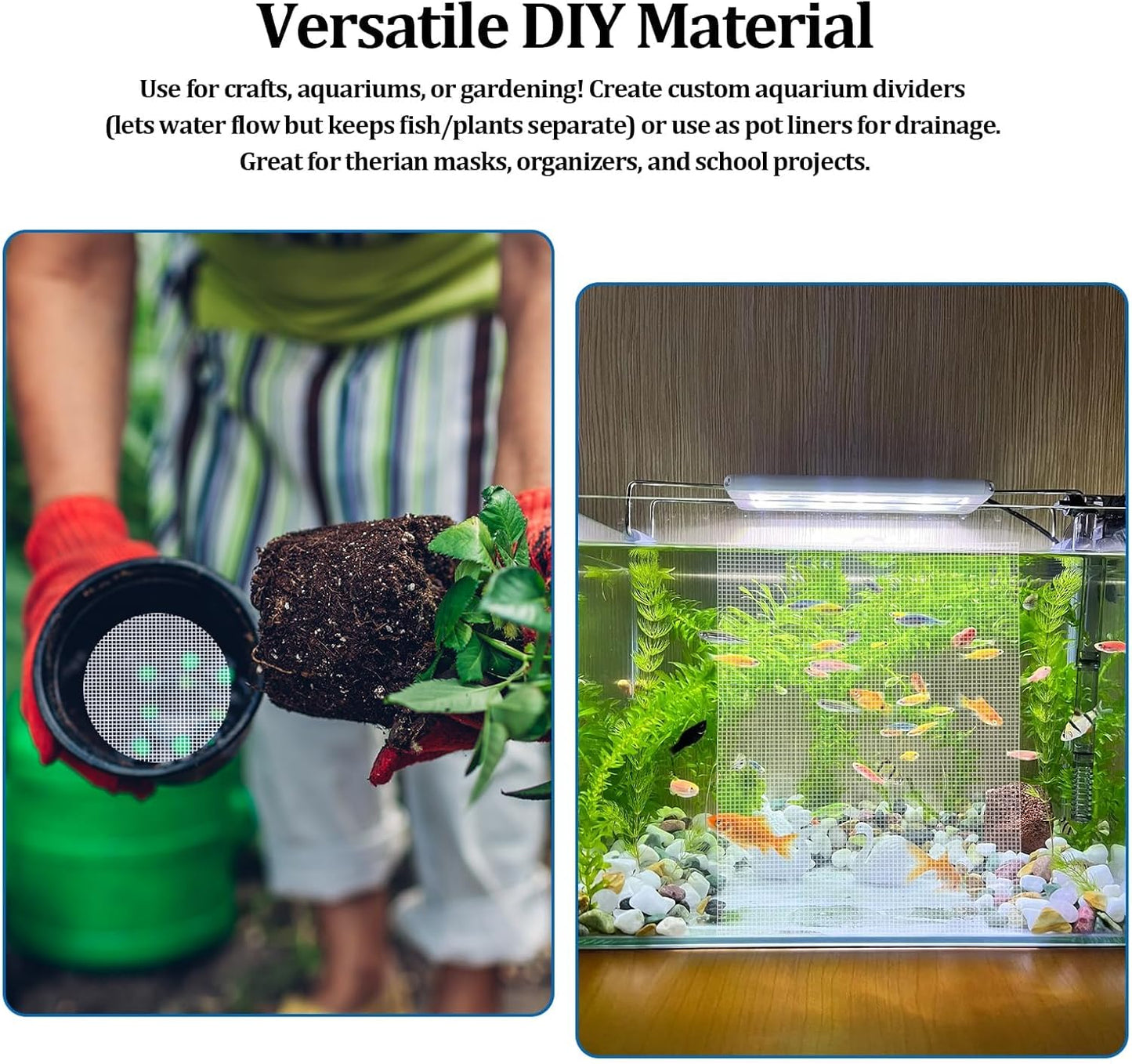 Plastic Canvas Sheets 13.4” x 10.4” Per Sheet, 2.5mm Mesh (About with 7 Holes per inch) Easy-to-Cut Needlepoint Canvas for Cross Stitch, Embroidery, DIY Crafts & Aquarium Dividers (6 Piece)