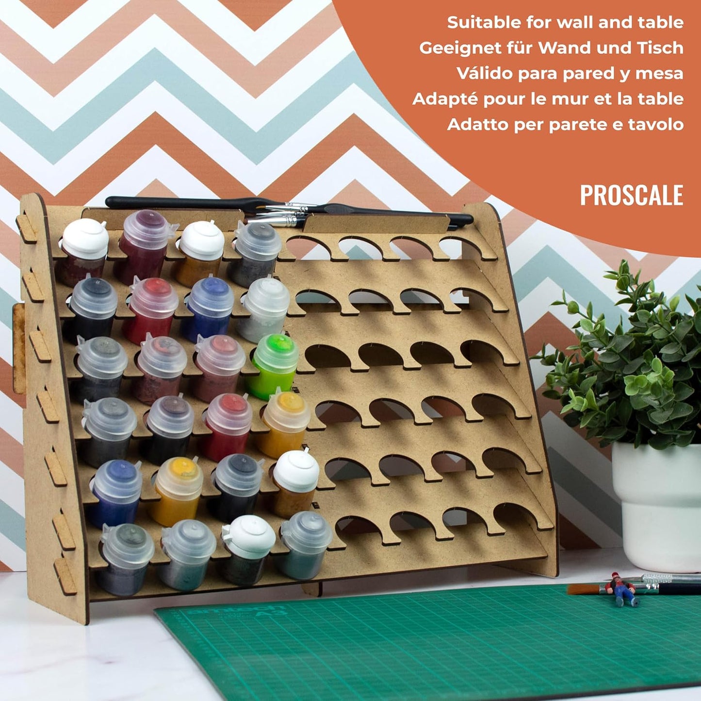 Paint Rack for model paints. Hobby craft Citadel compatible wall paint rack stand holder organiser storage for miniature warhammer art artists (33 mm)